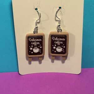 Coffee stand earrings- fun and quirky boho chic dangle earrings